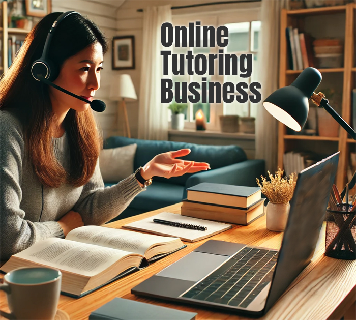 Woman Teaching Students Virtually Online from Home
